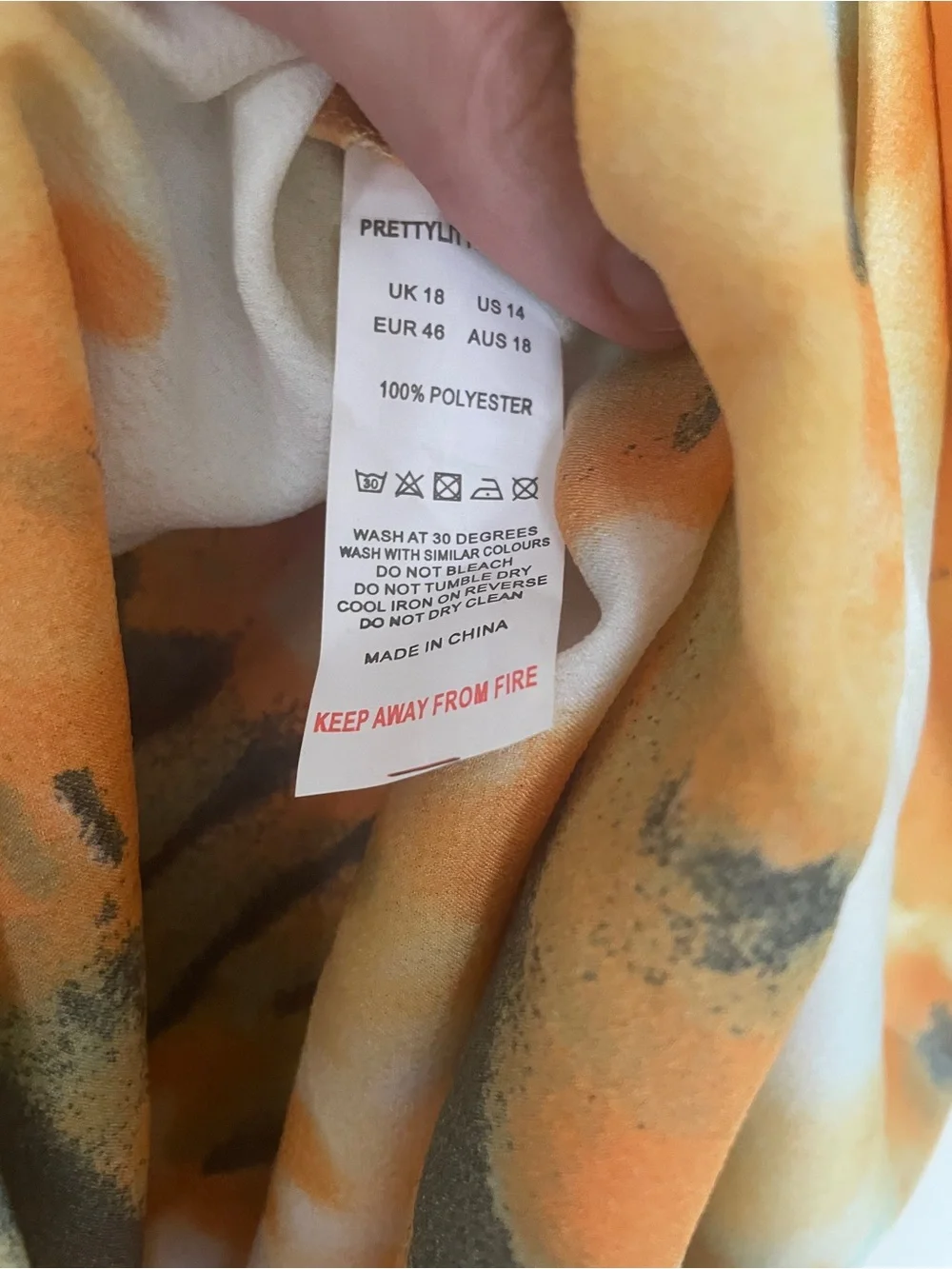 🧡 PrettyLittleThing Plus Size Orange Tie-Dye Ruched Side Midi Skirt 🧡 - Picture 7 of 8